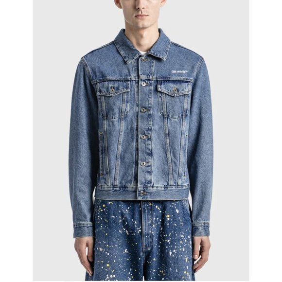 OFF-WHITE Diagonal Tab Slim Denim Jacket - Picture 3 of 11